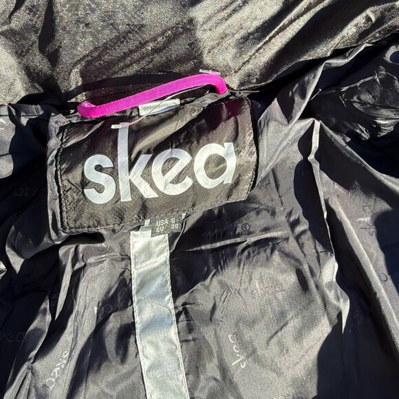 SKEA Limited Womens Re-Anna Parka Black Python Puffer Hood Lined Size 6 NWT $498 - Picture 4 of 16